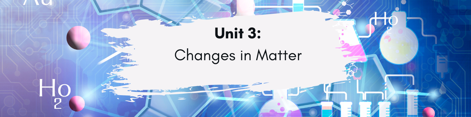 Unit 3: Changes in Matter Banner
